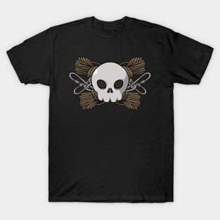 Rock climbing crew Jolly Roger pirate flag (no caption) T-Shirt